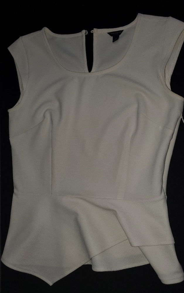 ANN TAYLOR off white S  blouse with layered bottom